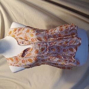 Lucky Brand Floral Tie Tank SZ SM